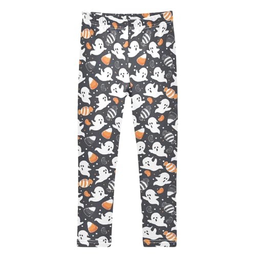 Girls Leggings Soft Toddler Ankle Length Bottoms Ghosts Halloween Kids Dance Yoga Pants 4-10 Years