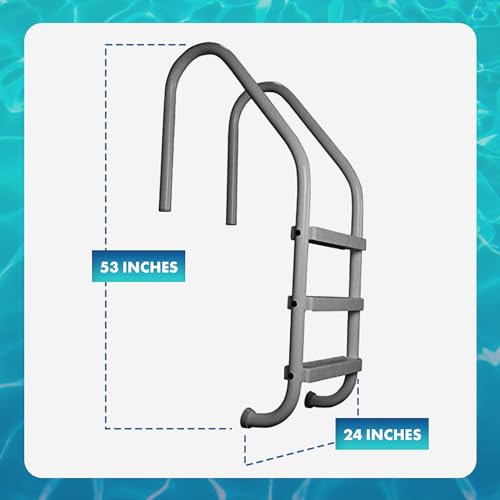 Escalera de piscina de 3 peldaños SAFTRON metálica con recubrimiento de polímero miniatura 2