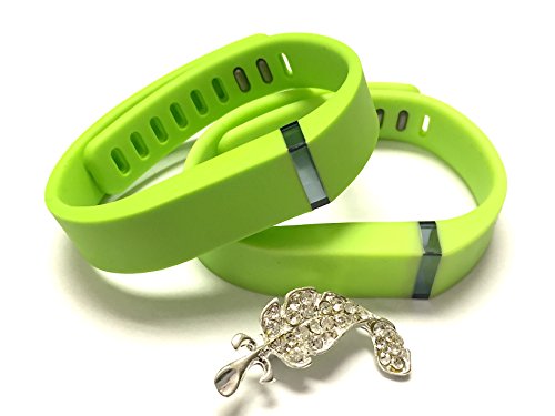 Large L 2pcs Lime Green Replacement Bands With Clasps Compatible with Fitbit Flex/No tracker/Wireless Activity Bracelet Sport Wristband Fit Bit Flex Bracelet Sport Arm Band Armband