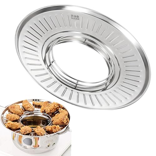 Bandeja de filtro de aceite de cocina - Pan de malla de freidora de aire de acero inoxidable | Drenaje de accesorios de canasta | Estante de drenaje de aceite | Bandeja para servir con acero inoxidabl