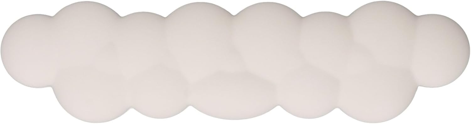 Cloud Keyboard Wrist Rest for Gaming Typing, PU Leather Keyboard Palm Rest Skid Ergonomic Wrist Pad. (Milk White)