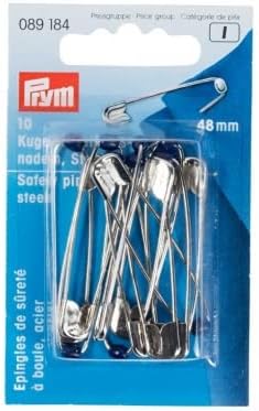 Prym 48mm Safety Pins Silver - per Pack of 10