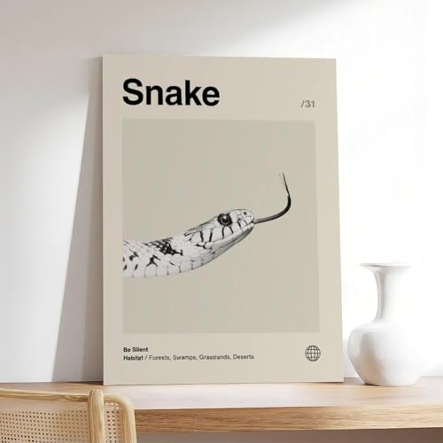 Poster minimaliste médiéval serpent sur toile pour habiller un grand mur vide - 7