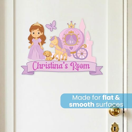 Vinilo decorativo princesa personalizado para pared rosa miniatura 3