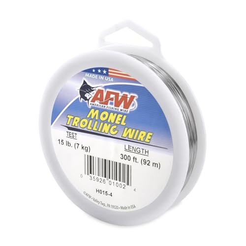 American Fishing Wire Monel Trolling Wire (Single Strand), Bright Color, 15 Pound Test, 300-Feet