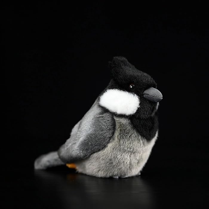 lilizzhoumax Simulation black-capped chickadee Plush Toy 14cm/5” Cute Realistic Stuffed Animal Wild black-crowned tit Plush Toy Super Soft Home Decoration Gift for Kids bird collection