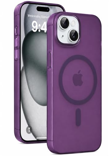 Image of DIZORO Matte Case for iPhone 13 / iPhone 14 Compatible with MagSafe, Camera Lens Full Protection, Shockproof Translucent Frosted TPU Soft Phone Cover, Anti-Fingerprint (Deep)