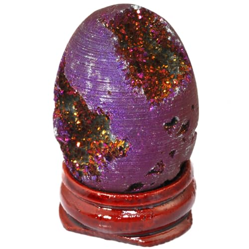Quartz druzy violet en sphère d'agate naturelle avec support