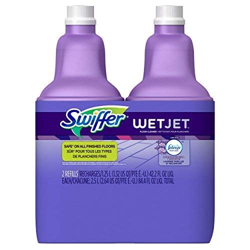 Swiffer WetJet Multi-Purpose Floor Cleaner Solution Refill with Febreze Lavender Vanilla & Comfort Scent 2 Pack of 1.25L by Swiffer Limited Edition