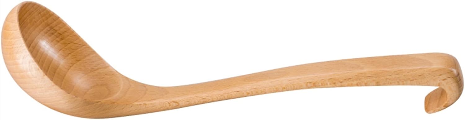 Ladle 1 Piece Classic Wooden Soup Ladle Large Long Handle Soup Spoon Kitchen Serving Spoon Porridge Sauce Scoop (Schima Superba) (Schima Superba)