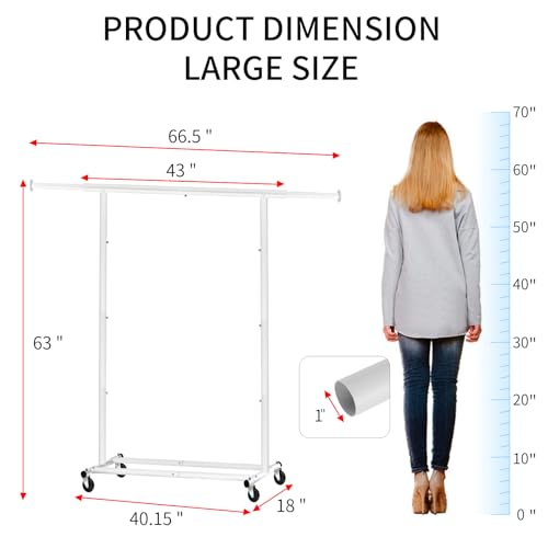 image for Fishat Freestanding Heavy Duty Metal Clothing Garment Rack Hanging Clo