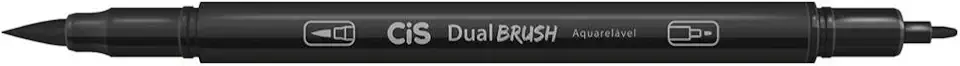 Marcador Artístico Dual Brush Preto - Cis