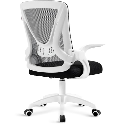 Blisswood Office Mesh Chair With 90 Flip-up Armrest Ergonomic Swivel Computer Desk Chair With Lumbar Support Adjustable Height Back Support 360 Rotation For Home Office