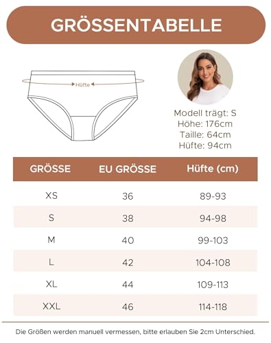 INNERSY Damen Unterhosen Niedriger Taille Damenslips Baumwolle Mehrpack 6er Pack (L, Frühherbst) 6