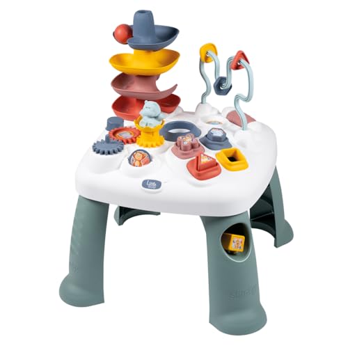 Smoby - Little Table d'Activités - Nombreuses Fonctions Mécaniques - 4 Formes, 1 Balle, 1 Figurune Hippopotame - Développer la Motricité - A Partir de 12...