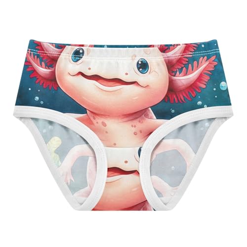 Cotton Girls Underwear Toddlers Watercolor Cute Axolotl Little Girl Panties Personalized Briefs Kids Undies 2t