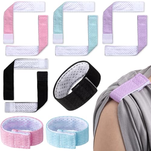 Amylove 8 Count Softball Sleeve Holders Jersey Sleeve Ties with Hook and Loop Fasteners Straps for Shirts Scrunchies for T-Shirts Soccer Baseball Sports Activities (Stylish Color)