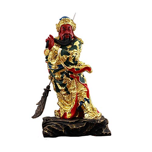 Statue Feng Shui Guan Gong en résine pour décoration de bureau et maison