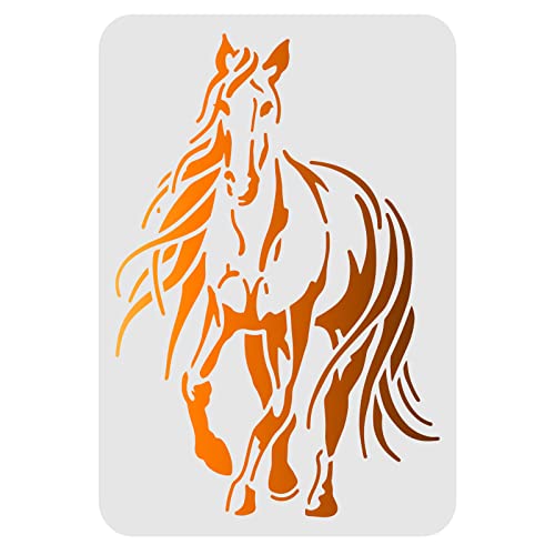 FINGERINSPIRE Horse Drawing Painting Stencils Templates 11.6x8.3 inch Plastic Stencils Decoration Rectangle Reusable Stencils for Painting on Wood, Floor, Wall and Fabric