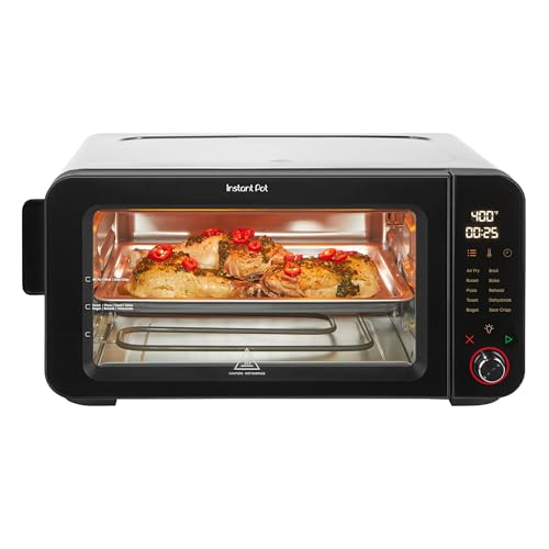 Instant Pot 6-Slice InstantHeat 10-in-1 Air Fryer Toaster Oven, Air Fry, Roast, Bake, Sear Crisp, Toast, Bagel, Broil, Dehydrate, Reheat, and Make Pizza