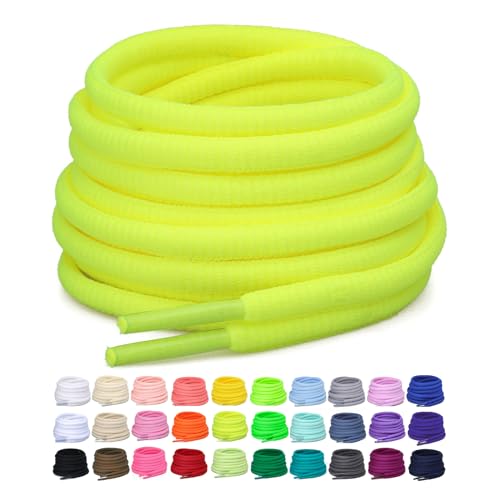Image of 2 Pairs Oval Athletic Shoelaces 33 Colors 1 /4 inch Half Round Shoe Laces for Sneakers