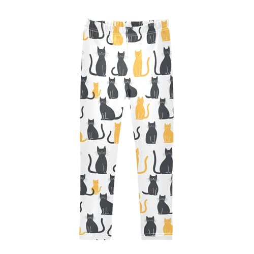 Cute Cat Animal Girls Casual Leggings for Kids Printed Long Pant Bottoms Stretch and Soft