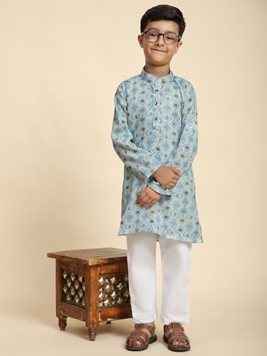 Image of Pro-Ethic Style Developer Boy's Cotton Embellished Kurta Pajama for Baby Kids Ethnic Wear (S-166)