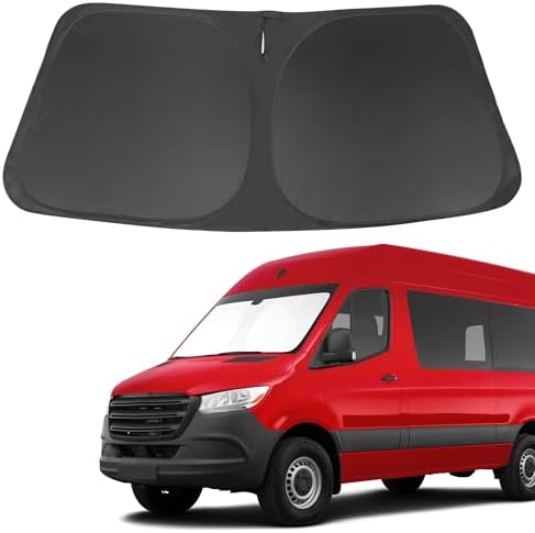 Windshield Sun Shade Foldable Sun Visor Protector Custom Fit 2007-2024 2025 Mercedes Benz Sprinter Freightliner Cargo Crew Passenger Motorhome Accessories