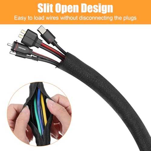 Dog and Cat Cord Protector 3 Meters 15 mm Cable Tidy Sleeve Protect Wires from Pets Chewing Expandable Braided Cable Management Sleeve Cables Wrap Cord Protector for USB Power Cords Audio Video Cables - Image 3