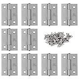 Adiyer 10pcs 304 Stainless Steel 2-inch Folding Butt Hinges Home Furniture Hardware Door Hinges for Case Lid Wooden Jewelry Box Lid (50mm x 37mm x 1.2mm)