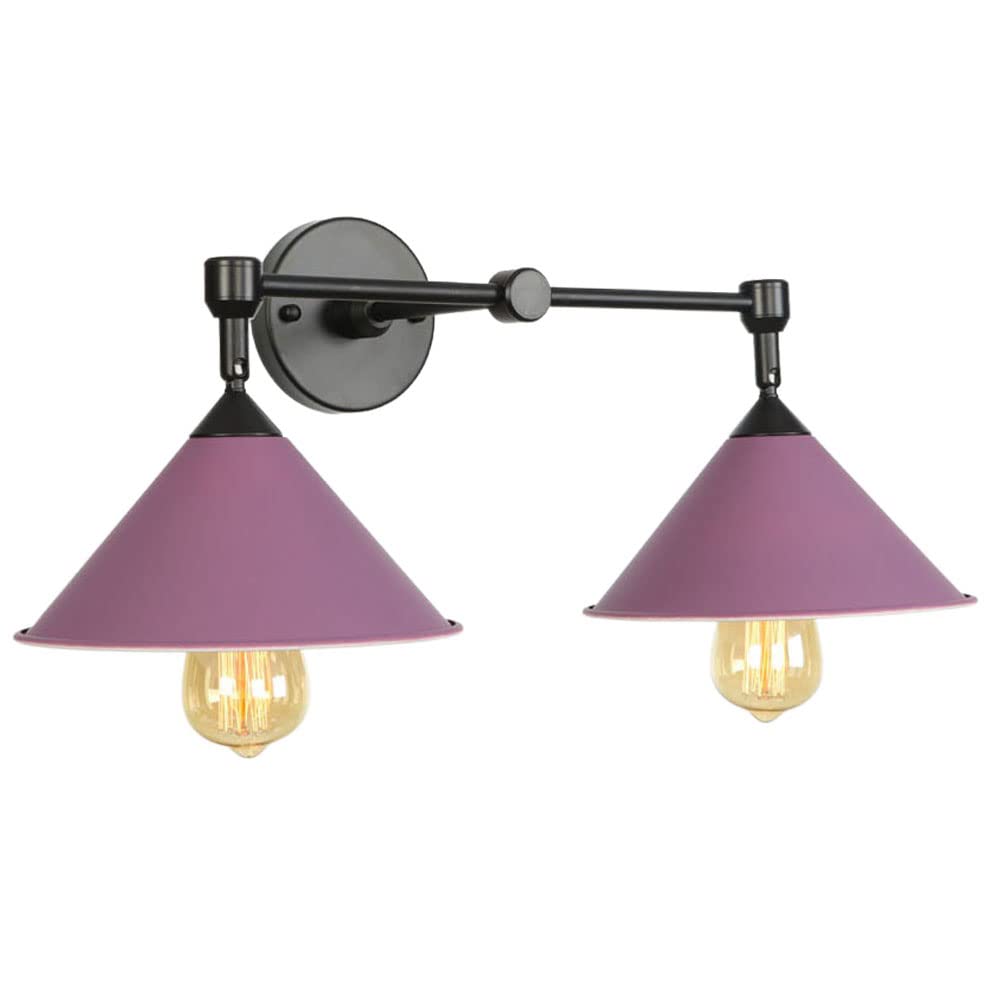 AWEITG Nordic Indoor Wall Light - Retro Metal Sconce for Living Room, Bedroom, and Aisle Decoration E26/E27 Compatible Mount Fixture(Purple,21.6in)