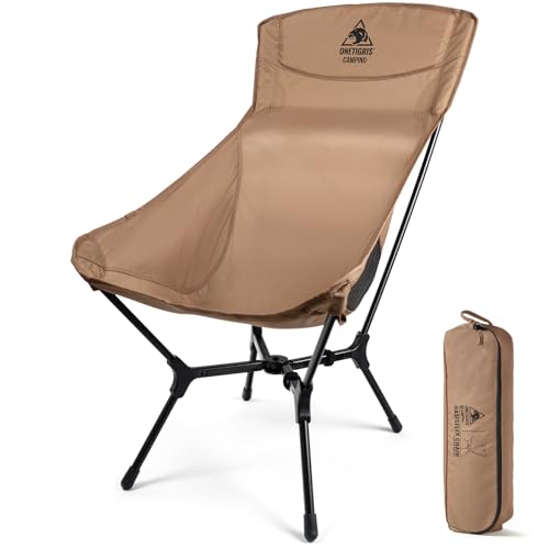 ONETIGRIS OasisFlex Camping Chair,High Back Folding Chair with Carry Bag,Great for Camping,Beach,Picnic,Park,Lawn,Sports and Outdoor Events