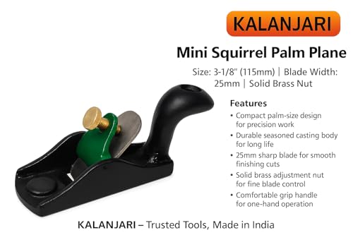Image of Tools Mini Squirrel Palm Plane With Solid Brass nut 3-1 /8 inch INCH (115MM) Long Blade Width 25mm Seasoned Casting Jack Plane