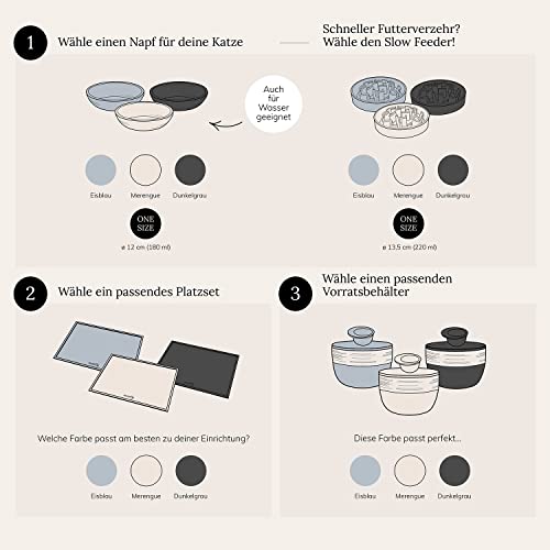 District 70 Bamboo Katzennapf - Dunkelgrau - Einheitsgröße - 12 x 12 x 2,8 cm (180 ml)