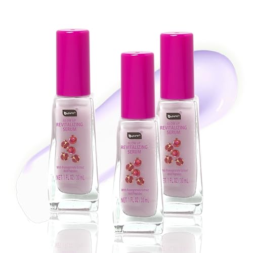 b.pure Glow Up Pomegranate Revitalizing & Energizing Face Serum | Pomegranate Extract & Peptides | 1 oz, 3-Pack