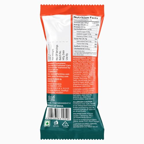 Image of Farmley Snack Mix | 35g | 6 Superfood in 1 Mix | Mixed Nuts, Mixed Dry Fruits, Dry Fruits, Nuts and Seeds Mix, Almonds, Cashew, Pumpkin & Sunflower Seeds, Guilt free Snack