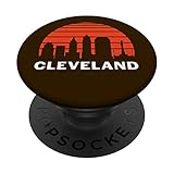 Vintage Cleveland Ohio Cityscape Retro Graphic PopSockets PopGrip: Swappable Grip for Phones & Tablets