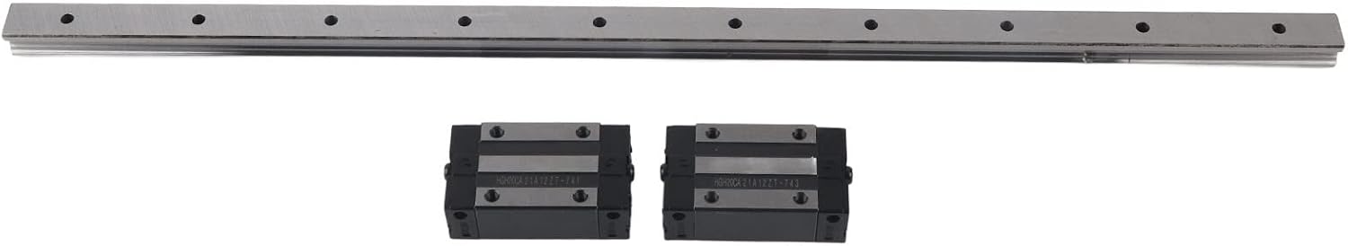 Linear Rail, 1pc 600mm Linear Rail + 2pcs Carriages Bearing Block Slider, Bearing Steel Fixed Bolt Size M416mm for, Linear Motion Guides