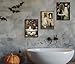 PPV 3Pcs Halloween Ghosts Posters Wall Art Horror Ghost and Black Cat in Bathroom Wall Decor Pictures Retro Horror Creepy Dark Academia Prints for Bathroom Gallery Home Decoration