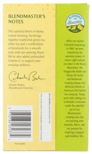Celestial Seasonings BHC-101B Honey Lemon Ginseng Green Tea Bags thumb #2