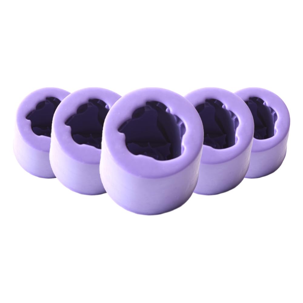 5 moldes profundos de silicona rosa en forma de capullo de rosa