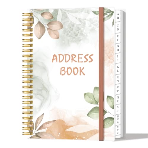 Address Book with Alphabetical Tabs - A5 Telephone & Address Book with Address Contacts, Special Date, Phone, Birthday & Internet Login Password for Home and Office, 6.2
