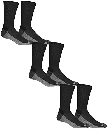 Fruit of the Loom Men's Essential 6 Pair Pack Casual Socks with Cushion and Arch Support