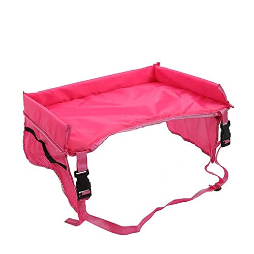 Saiyingベビーテーブル 、チャイルドトレイ 子供用 カーシートトレイテーブル チャイルドシート ベビーカー キッズテーブル 収納ポケット付き 車載 車内 テーブル ドライブ 旅行 (レッド)