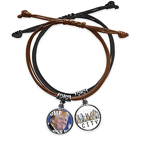Bracelet Trump président en cuir et corde tressée style Sidi
