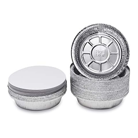 60 Pack Premium 7-Inch Round Foil Pans with Board Lids Cover
