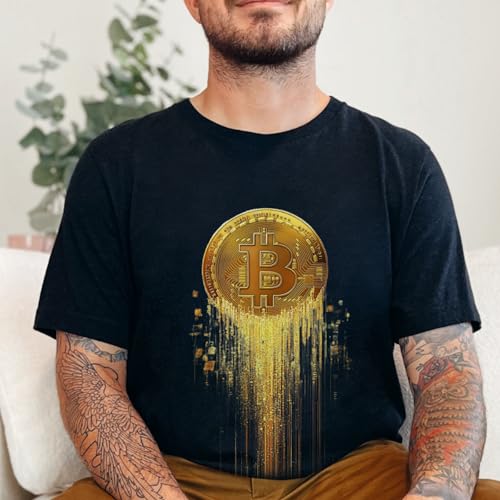 T-Shirt Crypto Unisex T-Shirt, BTC Black Shirt Gift for Men, Trendy Shirt for Bitcoin Enthusiasts, Cryptocurrency Tee - Image 4