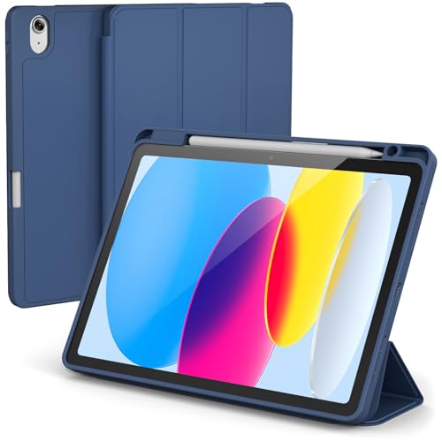 Image of RAYMCRAFT for iPad (A16) 11th Generation Case 11 Inch 2025, for iPad 10th Generation Case 10.9 Inch 2022, Slim Stand Protective Cover with Pencil Holder, Steel Blue
