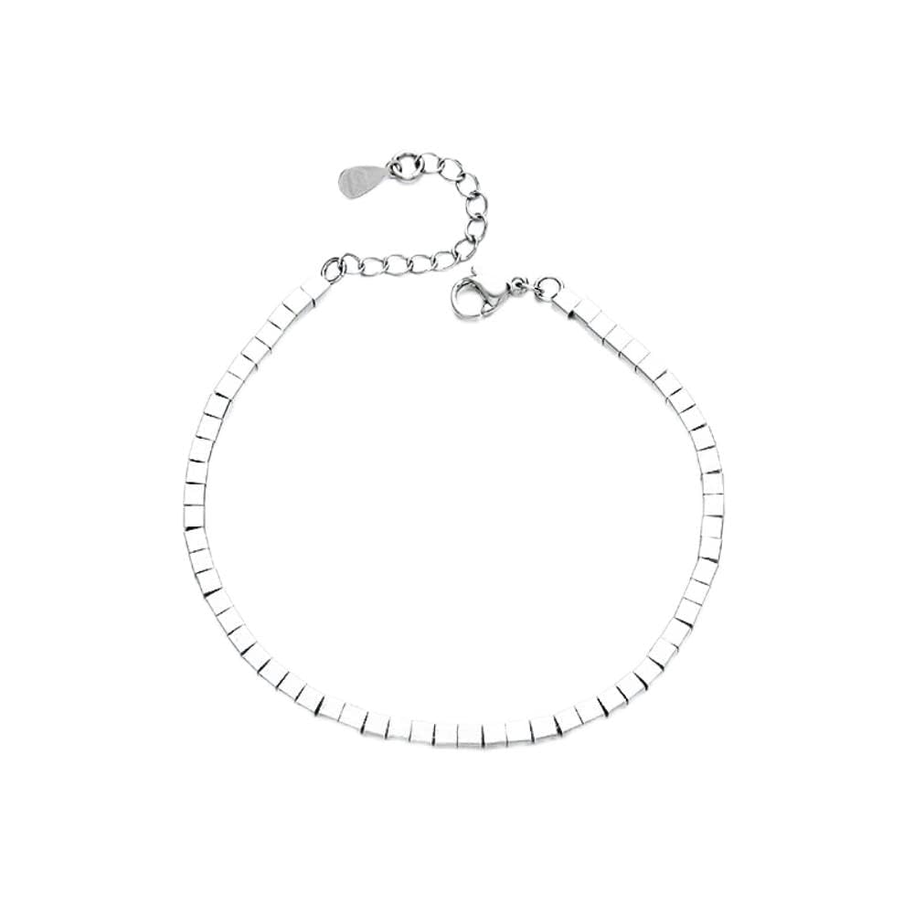 Bracelet carré géométrique femme réglable : bijou tendance minimaliste chic - 6