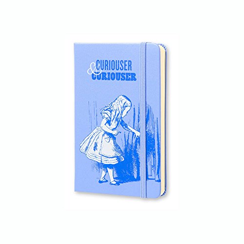 Moleskine Limited Edition Alice in Wonderland Notebook, Hard Cover, Pocket (3.5' x 5.5') Plain/Blank, Powder Blue, 192 Pages